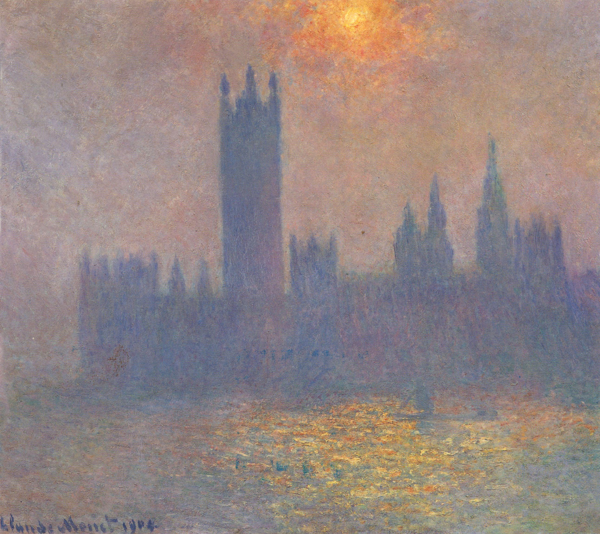 Houses of Parliament, Effect of Sunlight in the Fog 1904